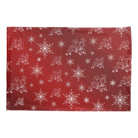 rendier, ster, sterren, sneeuwvlok, kerst kussensloop (Achterkant)