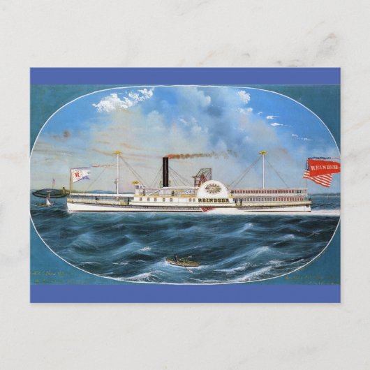 Rendier Stoomboot 1850 Briefkaart (Voorkant)