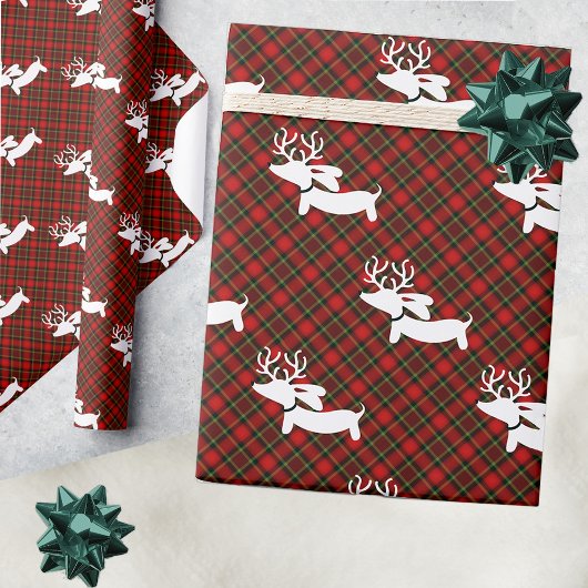 Rendier Teckel Kerst Wrapping Papieren Bladen Cadeaupapier