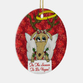 Rendier Tis Het Seizoen Om Vegan Angel Ornament Te (Rechts)