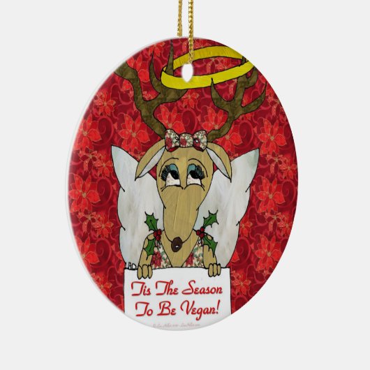 Rendier Tis Het Seizoen Om Vegan Angel Ornament Te (Rechts)