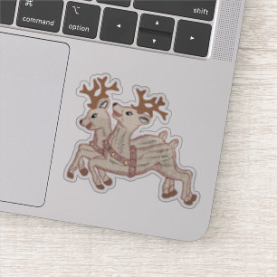 Rendier twee sticker