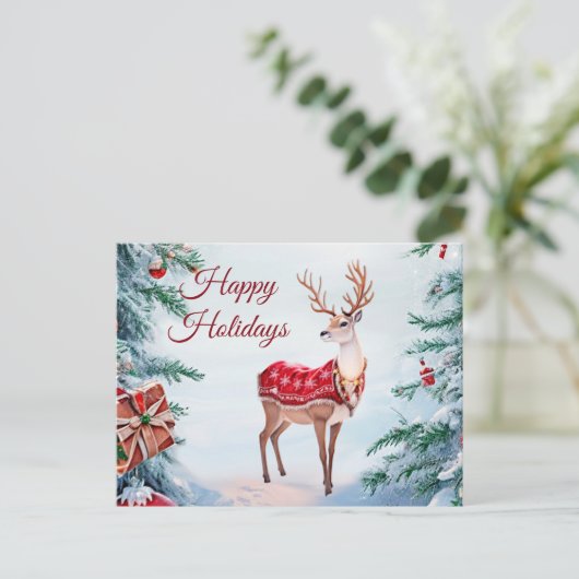 Rendier vakantie Briefkaart (Staand voorkant)