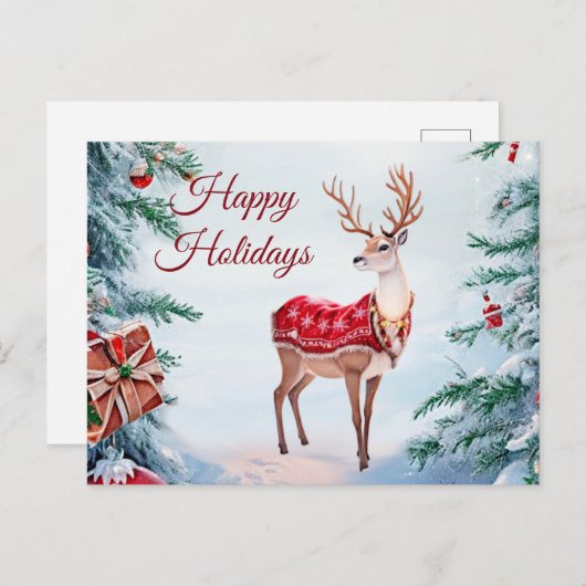 Rendier vakantie Briefkaart (Voorkant / Achterkant)