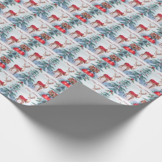 Rendier vakantie inpakpapier (Hoek)