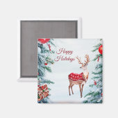 Rendier Vakantie Kerstmagneet Magneet (Voorkant / Achterkant)