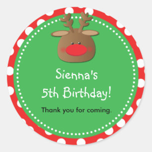 Rendier Vakantie Kerstmis Polka Dot Favor Sticker