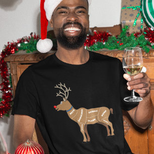 Rendier Vleesdelen   Grappig Wild Kerstmis T-shirt
