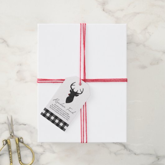 Rendier voedsel Kinderen Cadeaulabel (Met Touw)