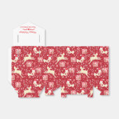 Rendier vogel rood wit Kerstmis geschenkdoos Bedankdoosjes (Uitgevouwen)