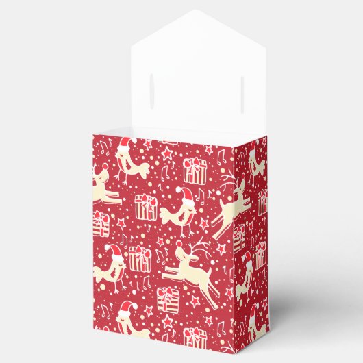 Rendier vogel rood wit Kerstmis geschenkdoos Bedankdoosjes (Geopend)