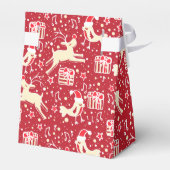 Rendier vogel rood wit Kerstmis geschenkdoos Bedankdoosjes (Achterkant)