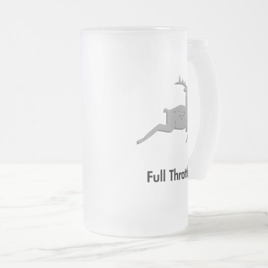 Rendier vol gaspedaal matglas bierpul (Voorkant rechts)