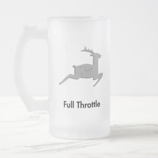 Rendier vol gaspedaal matglas bierpul (Links)