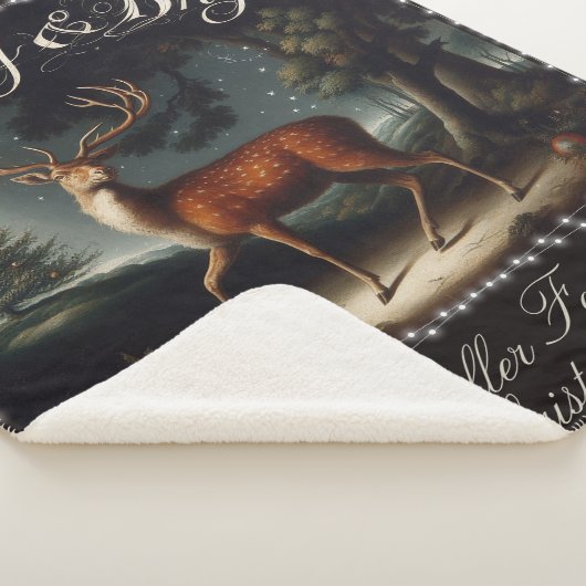  rendier Vrolijk en helder kerstfeest Sherpa Deken (3/4)