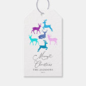 Rendier Vrolijk Kerst Snoep Pastel Cadeaulabel (Voorkant)