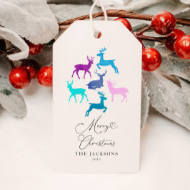 Rendier Vrolijk Kerst Snoep Pastel Cadeaulabel