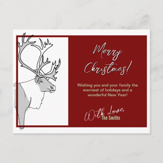 Rendier Vrolijk Kerstfeest  Feestdagenkaart (Voorkant)