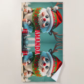 Rendier Vrolijk Kerstfeest Gepersonaliseerde Kinde Strandlaken (Voorkant)