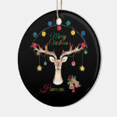 Rendier Vrolijk Kerstfeest Stijlvol Keramisch Ornament (Links)