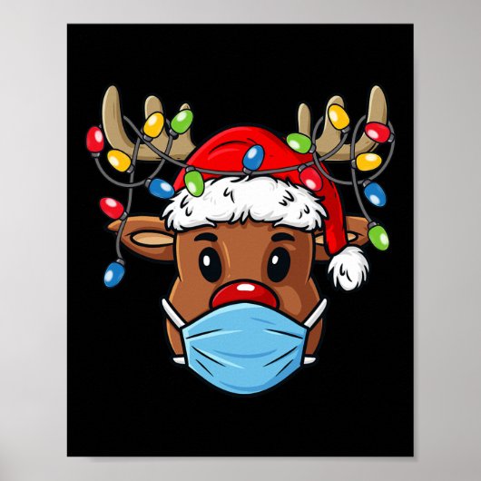 Rendier Vrolijk Kerstfeest Xmas Poster (Voorkant)