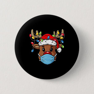 Rendier Vrolijk Kerstfeest Xmas Ronde Button 5,7 Cm