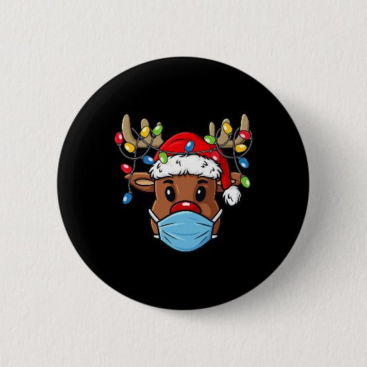 Rendier Vrolijk Kerstfeest Xmas Ronde Button 5,7 Cm (Voorkant)