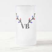 Rendier vrolijk Kerstmis voeg naam tekst naam tite Matglas Bierpul (Center)