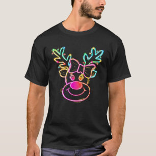 Rendier Vrolijk Kerstmis Xmas Lichtjes Familie Pyj T-shirt