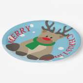 Rendier Vrolijk kerstpapier Borden Papieren Bordje (Gekanteld)