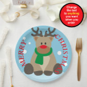Rendier Vrolijk kerstpapier Borden Papieren Bordje