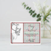 Rendier Vrolijk Kerstplaid  Briefkaart (Staand voorkant)