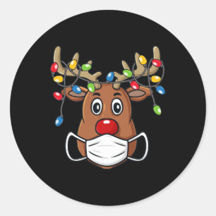 Rendier Vrolijk Kerstplezier Xmas 1 Ronde Sticker