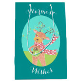 Rendier warmste wensen Kerstcadeau tas Medium Cadeauzakje (Voorkant)