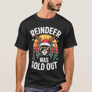 Rendier was Uitverkocht Kat Santa T-shirt