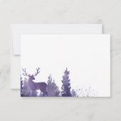 Rendier Waterverf Paarse Winter bruiloft RSVP (Achterkant)