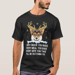 Rendier Welsh Corgi Elke Snack Die Je Maakt Licht  T-shirt
