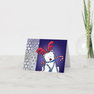 Rendier Westie Christmas Kaart