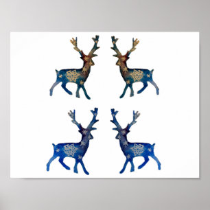 Rendier Winter Mood Waarde Poster papier (mat)