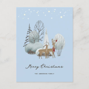 Rendier Winter Scene Funny Merry Christmas Kaart