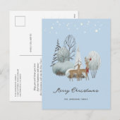 Rendier Winter Scene Funny Merry Christmas Kaart (Voorkant / Achterkant)