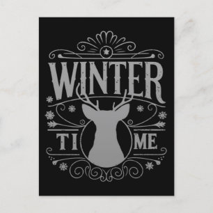 Rendier Winter Tijd Kerstseizoen Grafisch Briefkaart