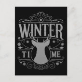 Rendier Winter Tijd Kerstseizoen Grafisch Briefkaart (Voorkant)