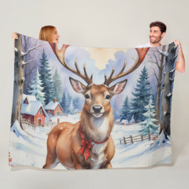 Rendier Wonderland: Vakantie Gelukzaligheid Fleece Deken