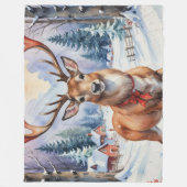 Rendier Wonderland: Vakantie Gelukzaligheid Fleece Deken (Voorkant)