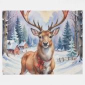 Rendier Wonderland: Vakantie Gelukzaligheid Fleece Deken (Voorkant (Horizontaal))