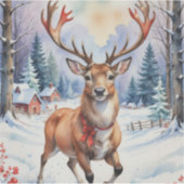 Rendier Wonderland: Vakantie Gelukzaligheid Sticker (Voorkant)