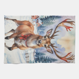 Rendier Wonderland: Vakantie Gelukzaligheid Theedoek