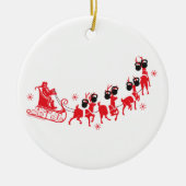 Rendier Workout Keramisch Ornament (Voorkant)