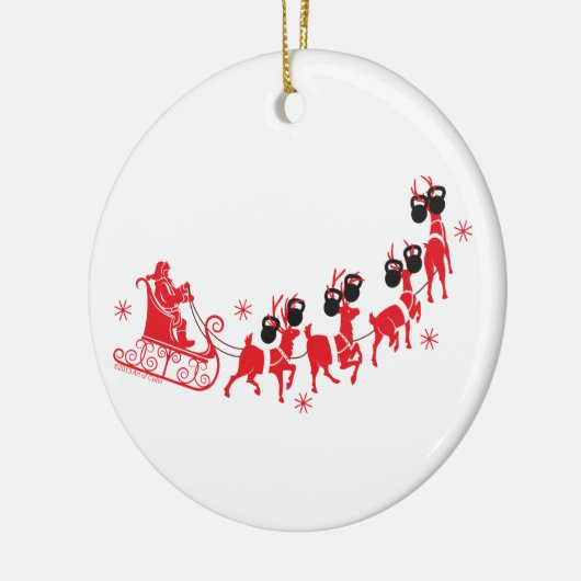 Rendier Workout Keramisch Ornament (Links)